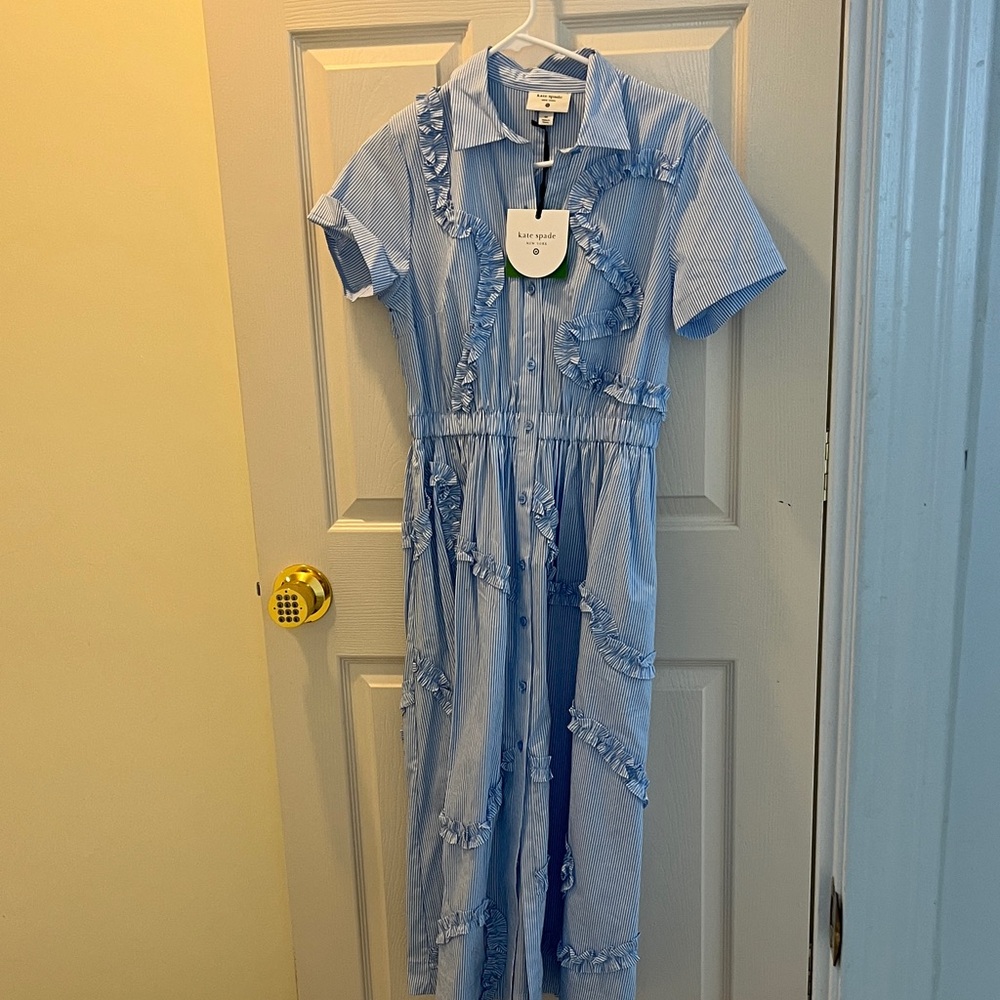 Kate Spade Blue Ruffle Dress